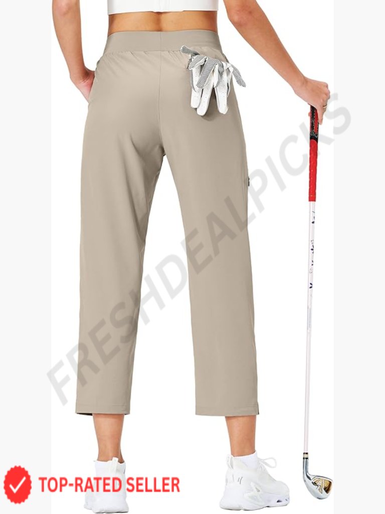 Women's High Waisted Golf Pants 4 Pockets Athletic Lounge Travel Work Pants